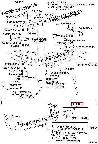 5216960070B1 Toyota Бампер задний