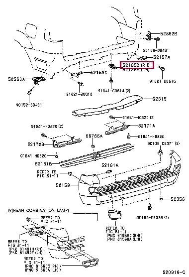 5218560090 Toyota Кронштейн бампера