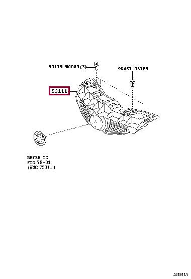 531110H020 Toyota Решітка радіатора