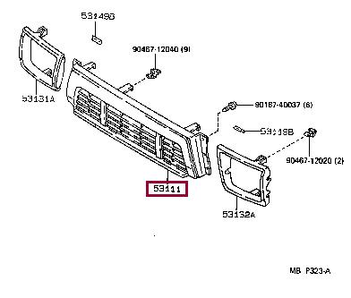 5311189137 Toyota Решітка радіатора