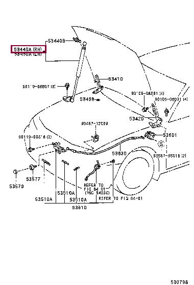 5344069045 Toyota Амортизатор капота