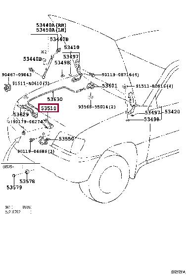 5351060120 Toyota Замок капота