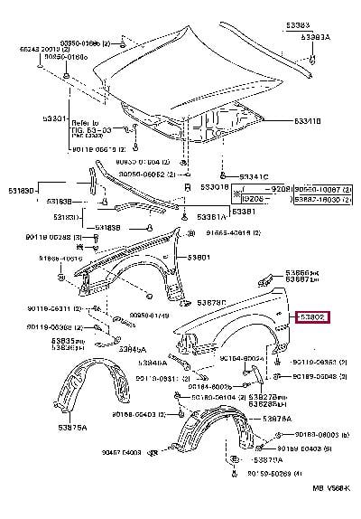 5380233011 Toyota Крыло переднее левое