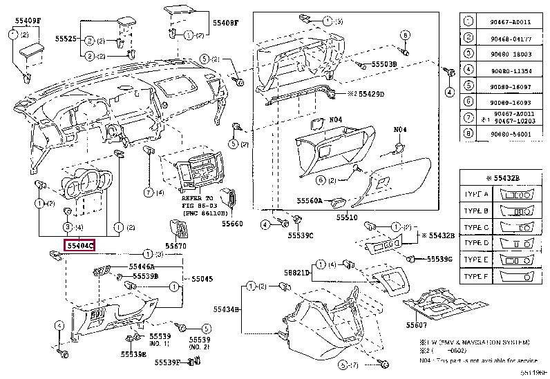 554040E010 Toyota Панель
