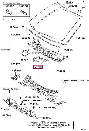 5570076010 Toyota Передняя панель