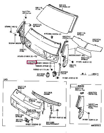 5570128010 Toyota Передняя панель