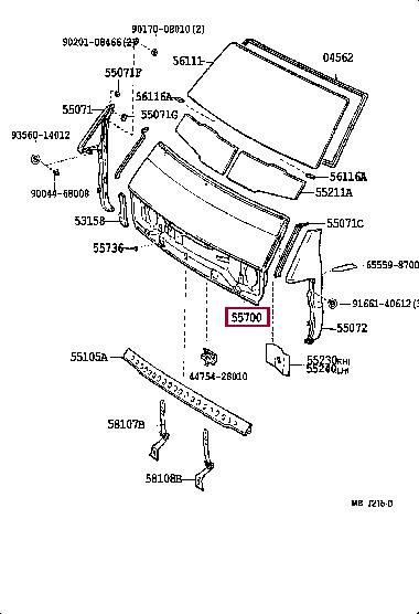 5570128050 Toyota Передняя панель