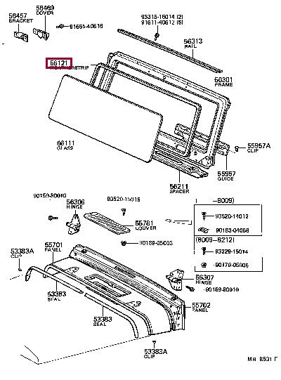 5612190301 Toyota Уплотнитель стекла