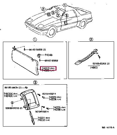 743101446003 Toyota Козирок сонцезахисний