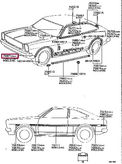 7508519016 Toyota Молдинг