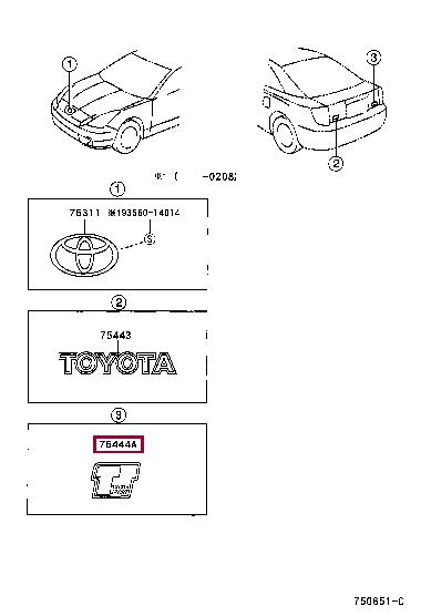 7544420A10 Toyota Эмблема