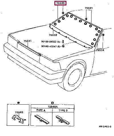 7553320230 Toyota Молдинг