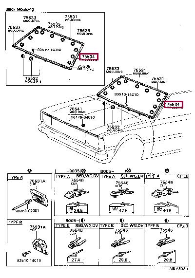 7553412122 Toyota Молдинг