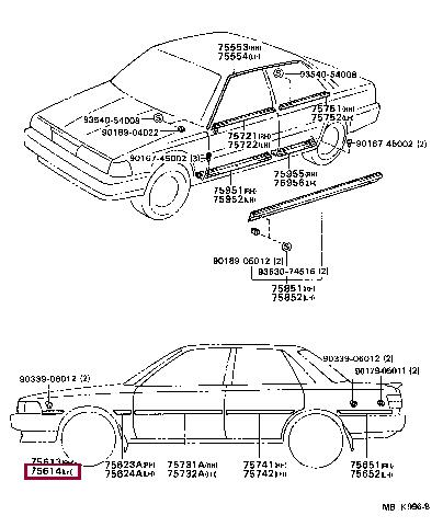7561432010 Toyota Молдинг