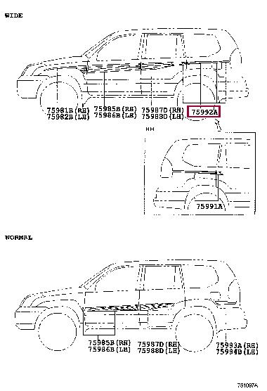 759926A070 Toyota Молдинг