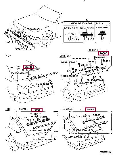 7608512080 Toyota Спойлер