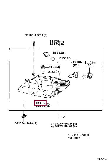 8113053080 Toyota Фара основная