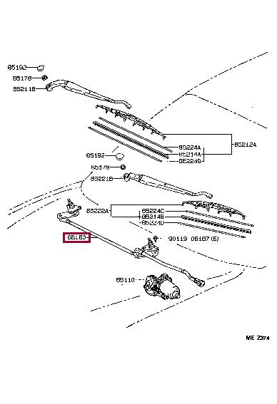8515012880 Toyota Кронштейн двигуна склоочисника