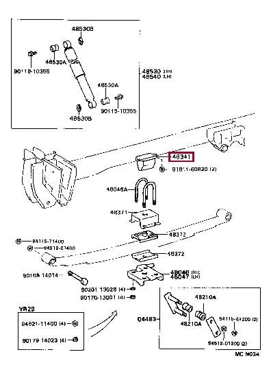 4834135020 Toyota Отбойник рессоры
