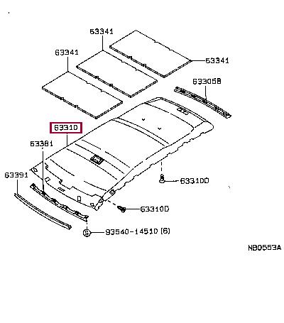 633101314003 Toyota Обшивка крыши