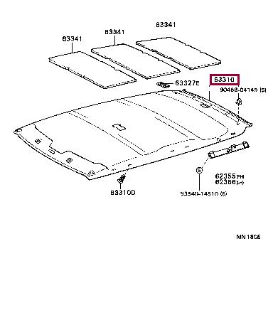 6331013180B0 Toyota Обшивка крыши