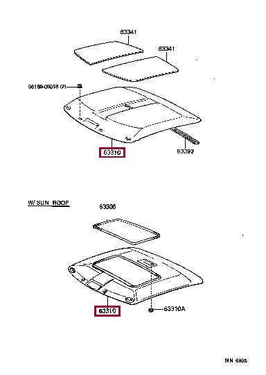 633101467106 Toyota Обшивка крыши