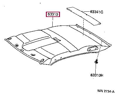 6331016450B0 Toyota Обшивка даху