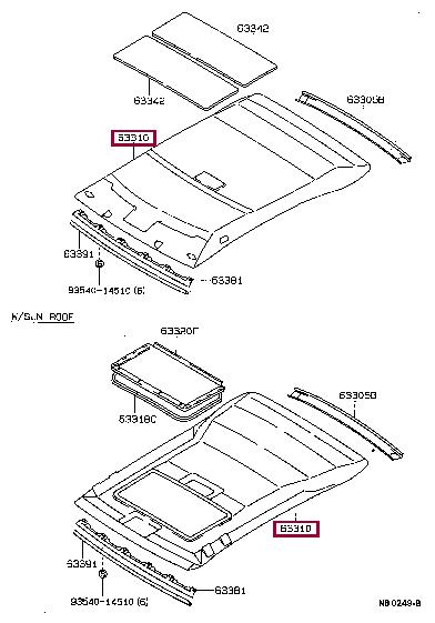 633101A04003 Toyota Обшивка крыши