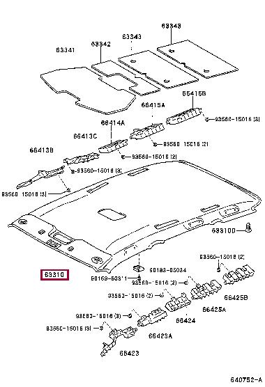 6331028810B1 Toyota Обшивка даху