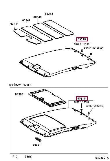 6331030840B0 Toyota Обшивка крыши