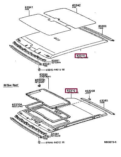 633103211005 Toyota Обшивка даху