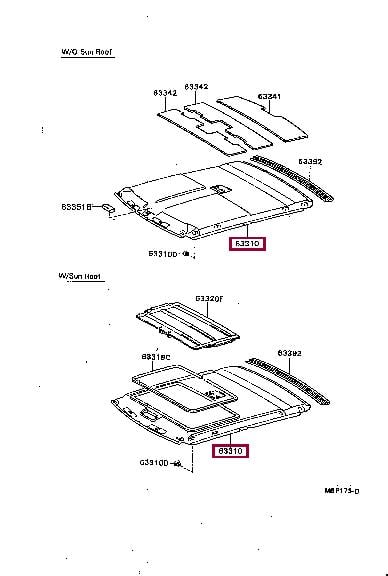 6331032230E0 Toyota Обшивка даху