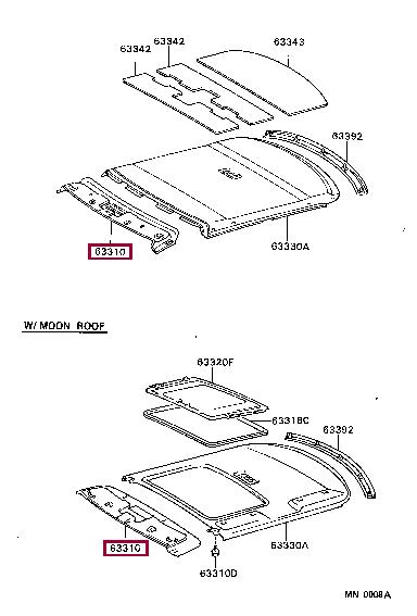 633103236005 Toyota Обшивка крыши