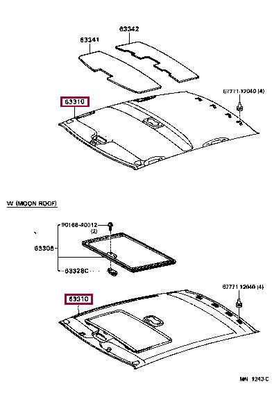6331033020B6 Toyota Обшивка крыши
