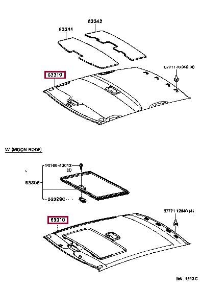633103303004 Toyota Обшивка крыши