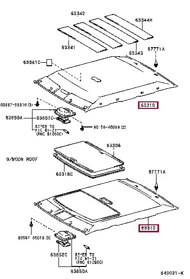 6331033180A0 Toyota Обшивка даху