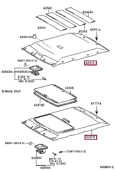 6331033210B0 Toyota Обшивка даху