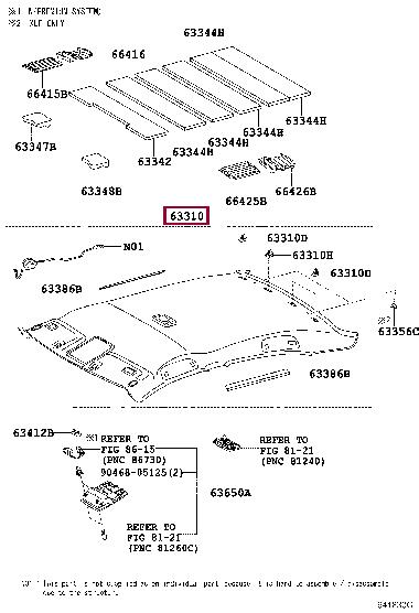 6331033570B0 Toyota Обшивка крыши