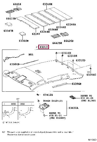 6331033620B0 Toyota Обшивка крыши
