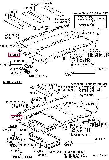 6331042150B0 Toyota Обшивка даху