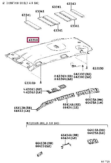 6331042340B0 Toyota Обшивка даху