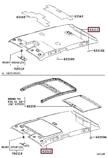 6331047150B0 Toyota Обшивка даху