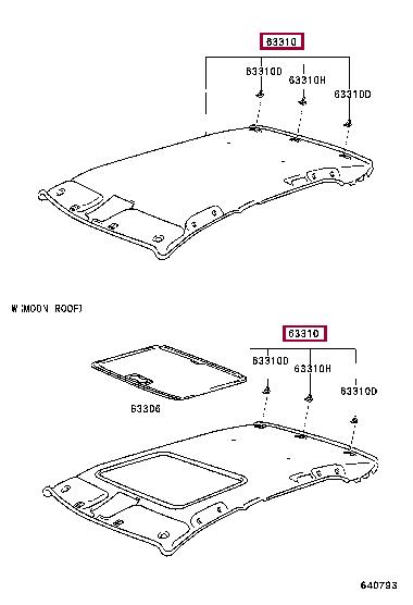 6331050100A0 Toyota Обшивка крыши