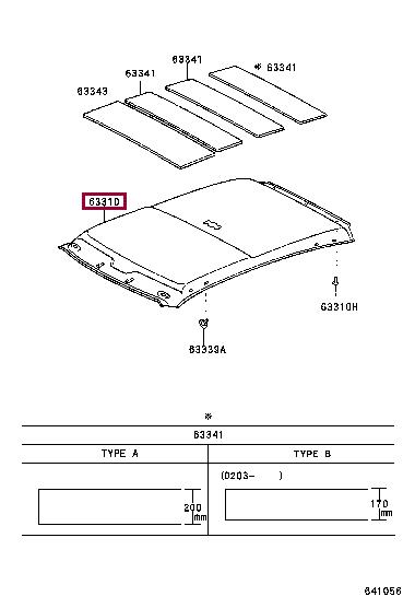 6331052850B0 Toyota Обшивка крыши