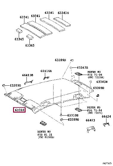 6331052A82B0 Toyota Обшивка даху