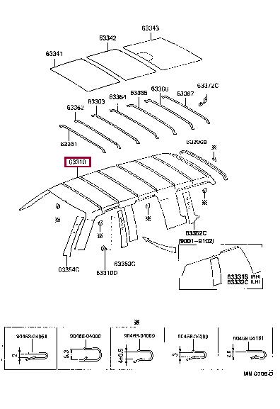 633106001003 Toyota Обшивка крыши