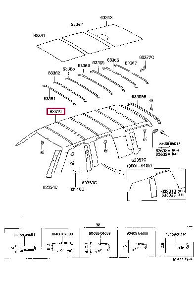 633106002003 Toyota Обшивка даху