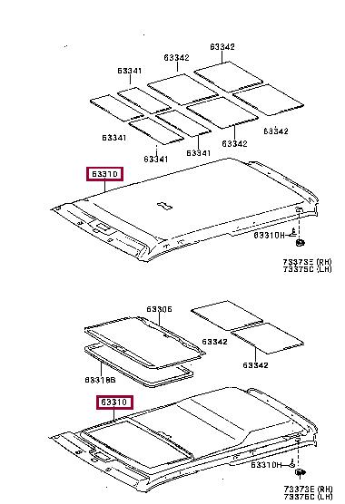 6331060470B0 Toyota Обшивка крыши