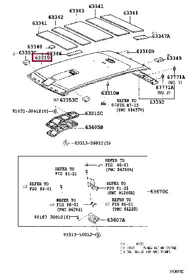 6331060531B0 Toyota Обшивка даху