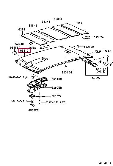 6331060611B0 Toyota Обшивка крыши
